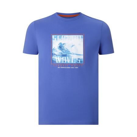 Jan Vanderstorm T-Shirt ronde hals blauw, Print