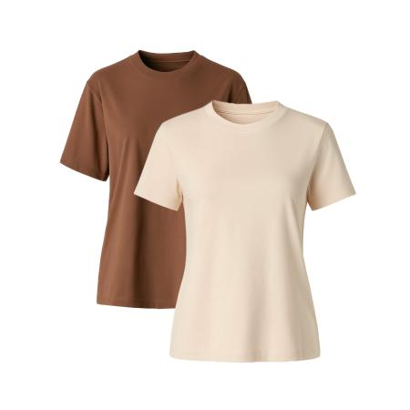 C&City C&City Shirt ivoor / kastanjebruin