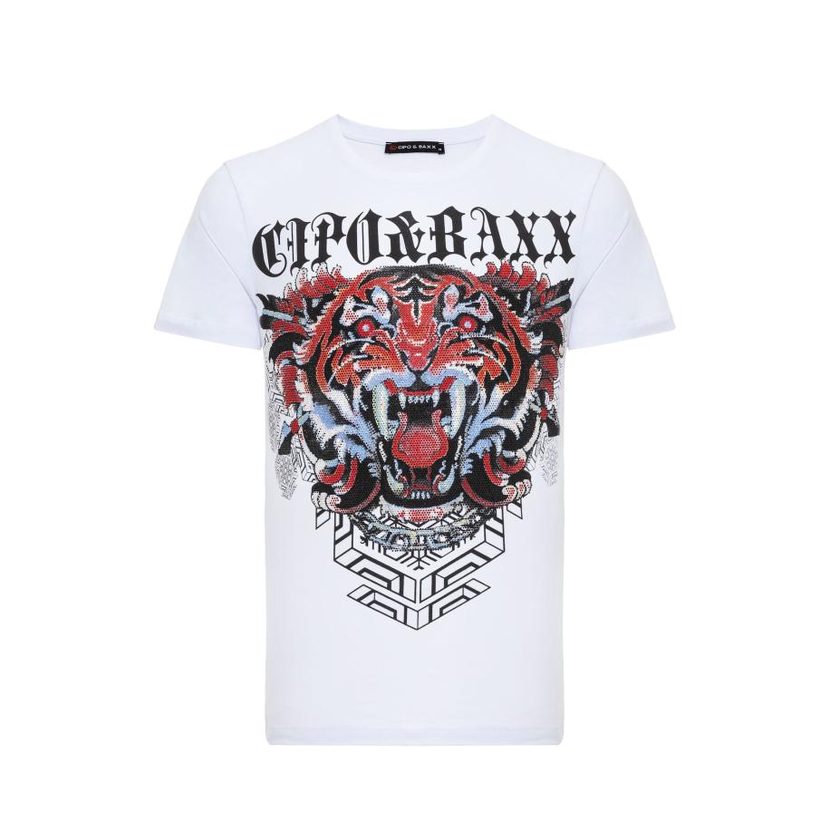 Cipo & Baxx CIPO & BAXX Shirt bruin / zwart / wit -