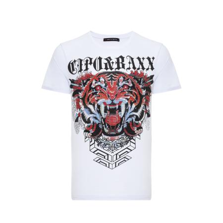 Cipo & Baxx CIPO & BAXX Shirt bruin / zwart / wit
