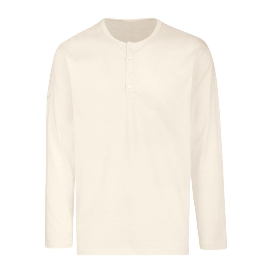 TRIGEMA T-Shirt Henley kraag ecru, Effen Wit