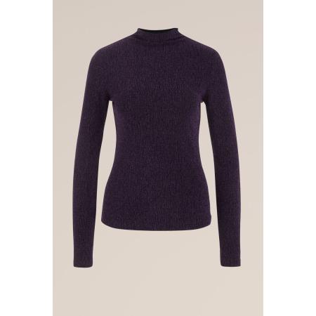 WE Fashion Dames T-shirt met glittergaren - Paars - Maat: M