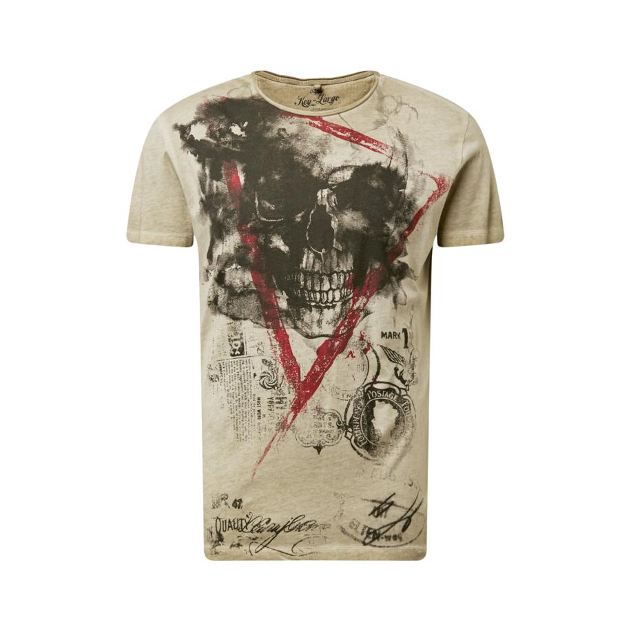 Key Largo Key Largo Shirt beige / donkerrood / zwart -