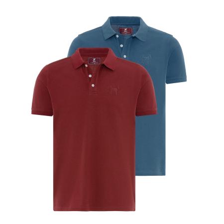 Williot Williot Shirt duifblauw / donkerrood