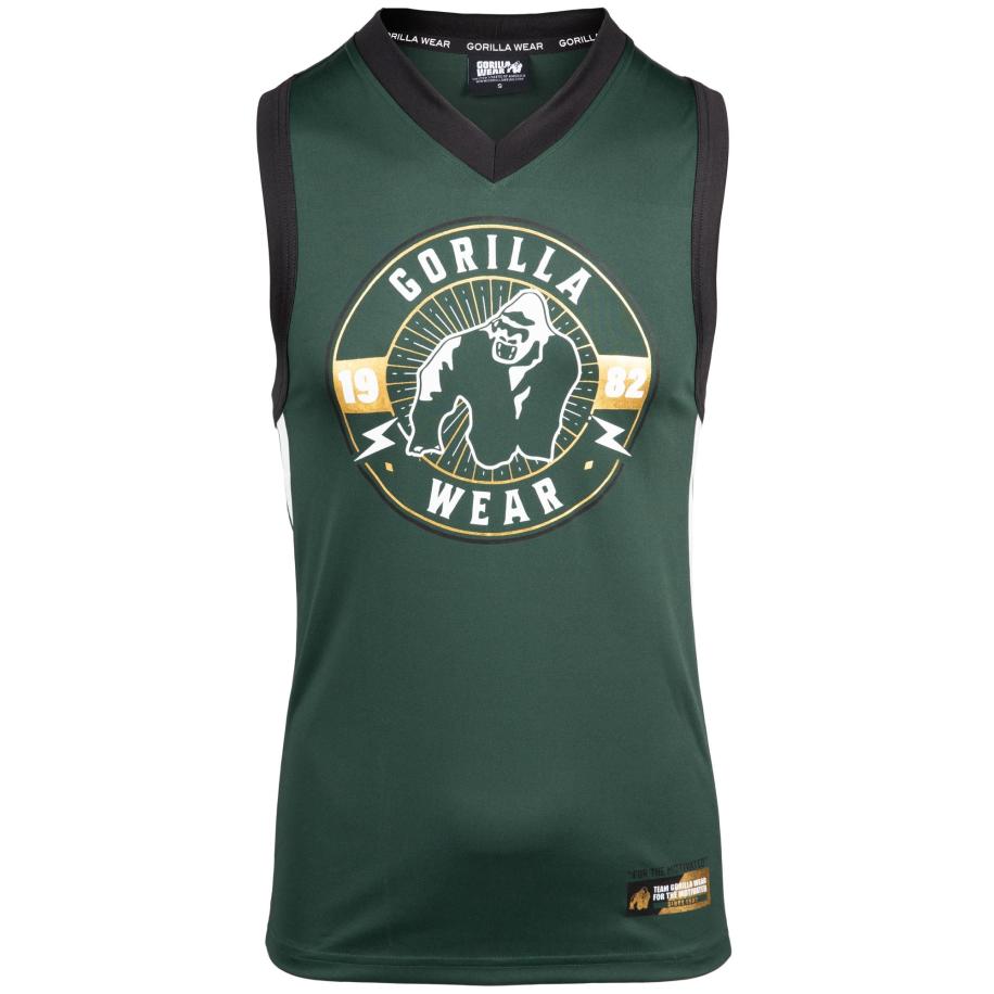 Gorilla Wear Gorilla Wear Shirt Orlando goud / donkergroen / zwart / wit -