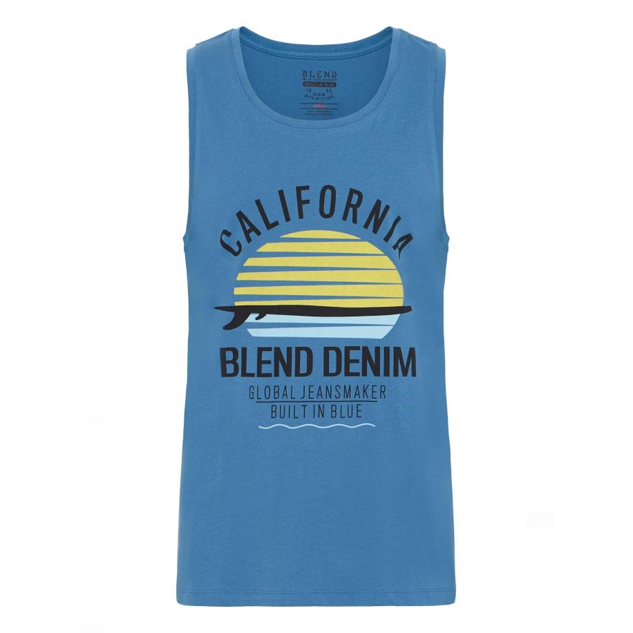 Blend BLEND Shirt Cali azuur / geel / zwart -