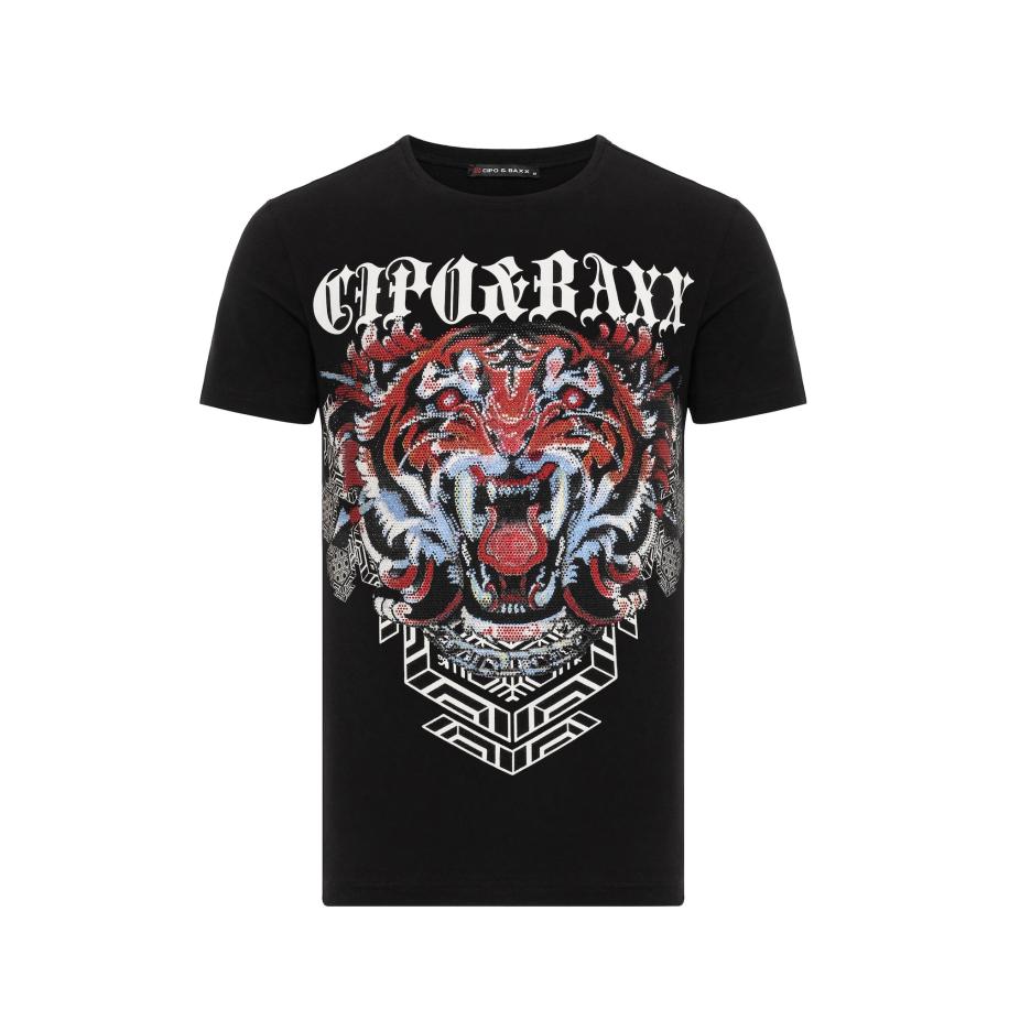 Cipo & Baxx CIPO & BAXX Shirt blauw / rood / zwart / wit -