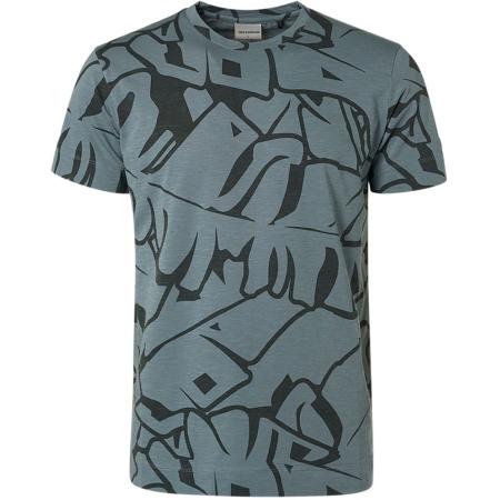 No Excess T-Shirt Print Staalblauw