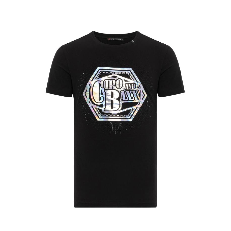 Cipo & Baxx CIPO & BAXX Shirt zwart / zilver -