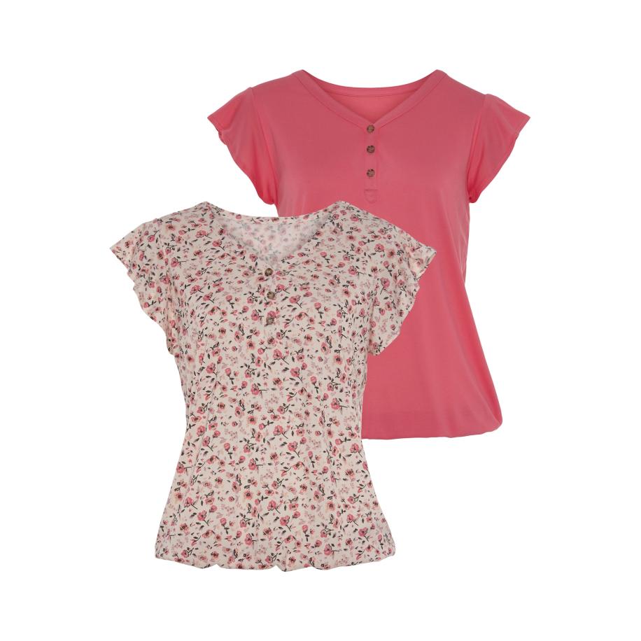 VIVANCE VIVANCE Shirt beige / gemengde kleuren / pink -