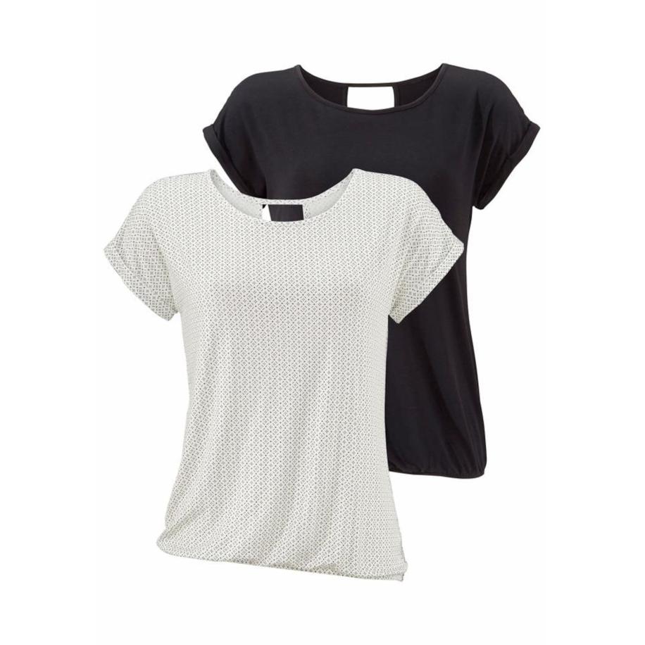 Lascana LASCANA Shirt zwart / offwhite -
