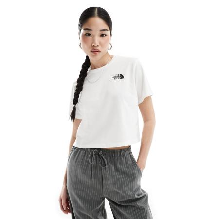 The North Face Simple Dome Cropped T-shirt met logo in wit