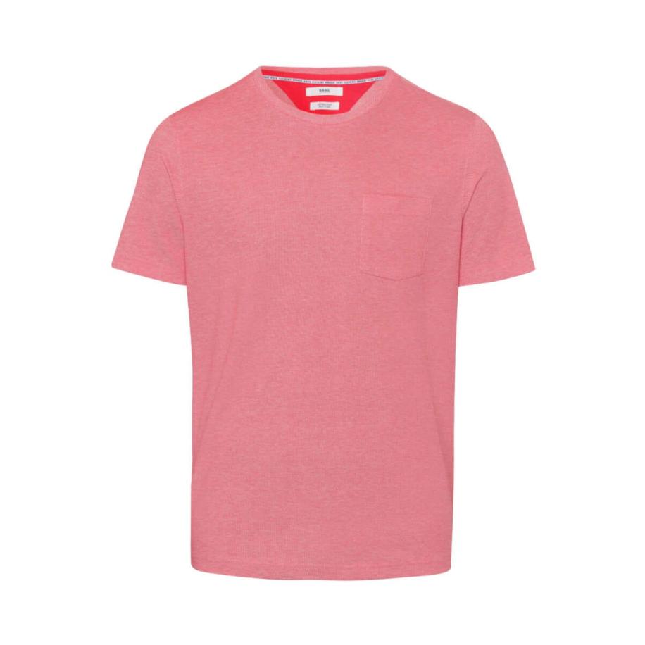 Brax T-Shirt ronde hals rood, Effen Rood