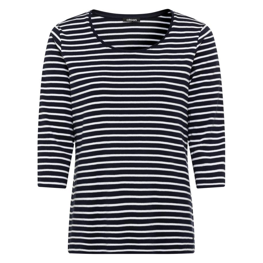 Olsen Olsen Shirt Hannah marine / wit -