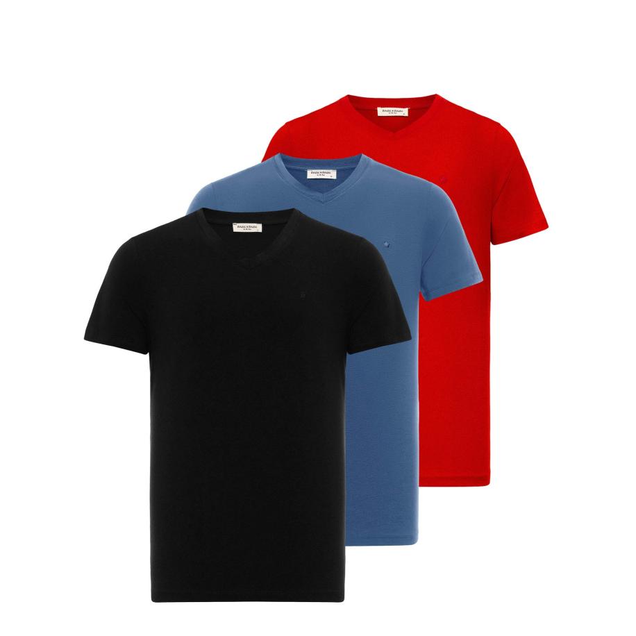 Anou Anou Anou Anou Shirt blauw / knalrood / zwart -