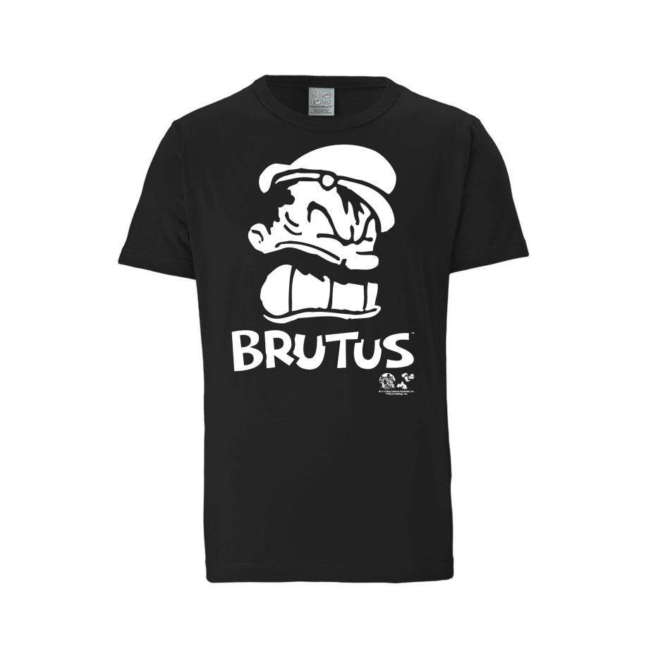 LOGOSHIRT Shirt Popeye - Bluto Portrait zwart / wit Zwart