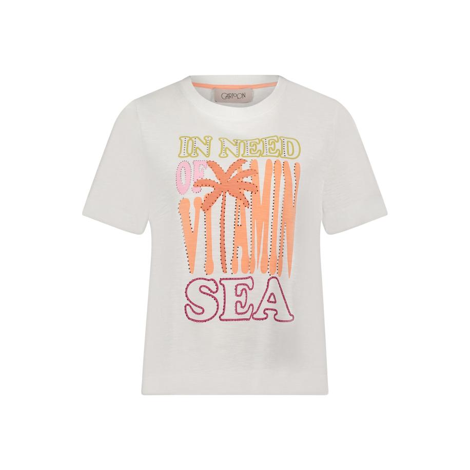 Cartoon Shirt wit Wit