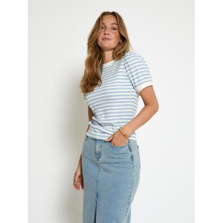 Minus minus Shirt Johanna lichtblauw / wit