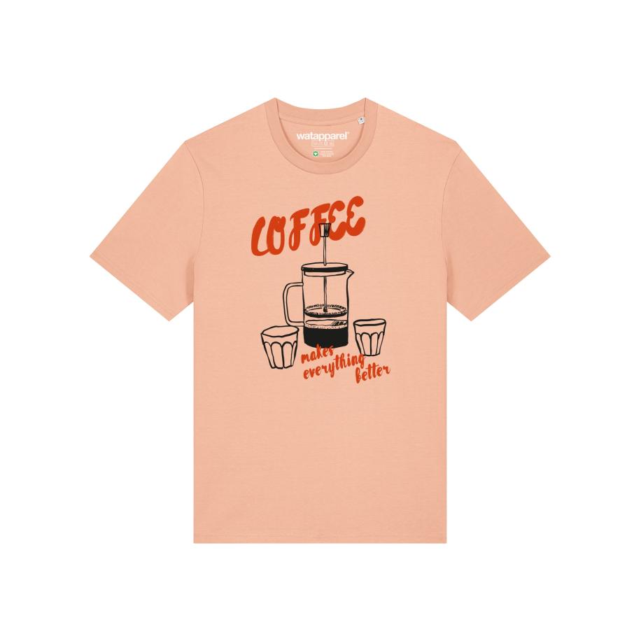 Watapparel Watapparel Shirt abrikoos / rood / zwart -