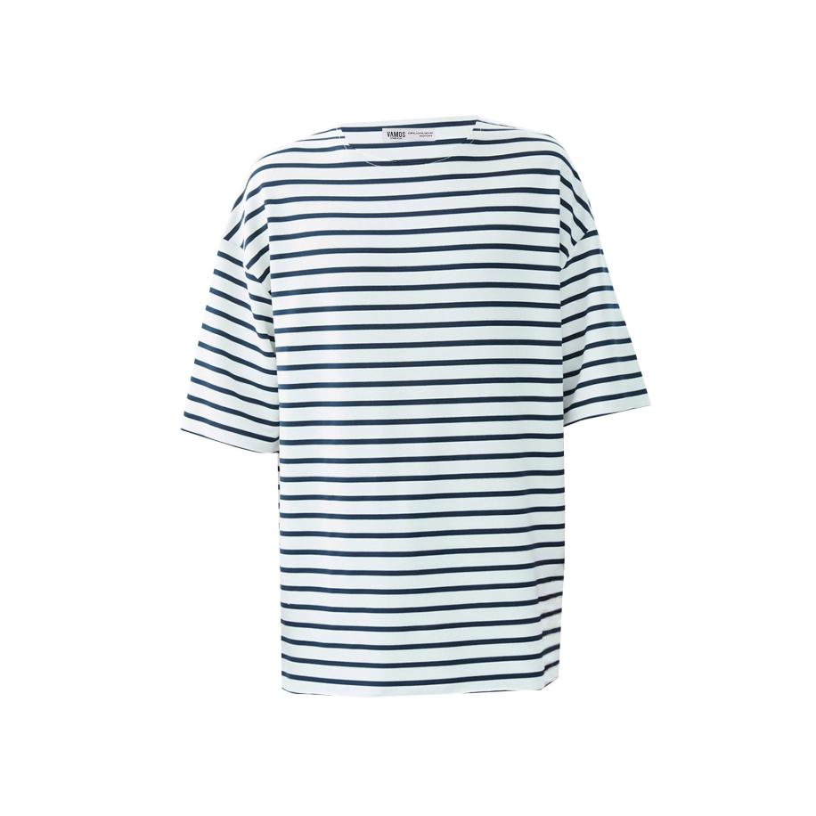 VAMOS CLO Shirt beige / navy Blauw