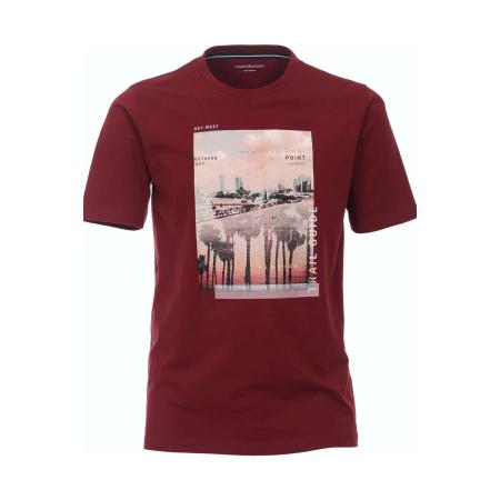 Casa Moda Casual T-Shirt ronde hals rood, Effen
