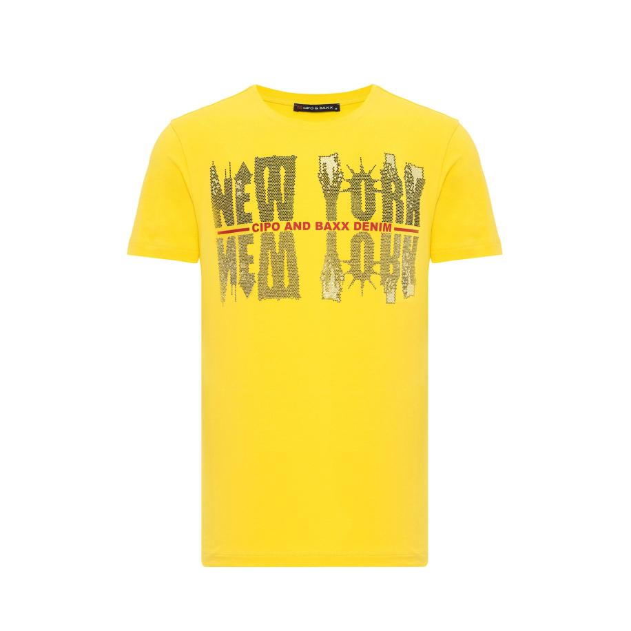 Cipo & Baxx CIPO & BAXX Shirt geel / rood / zwart -
