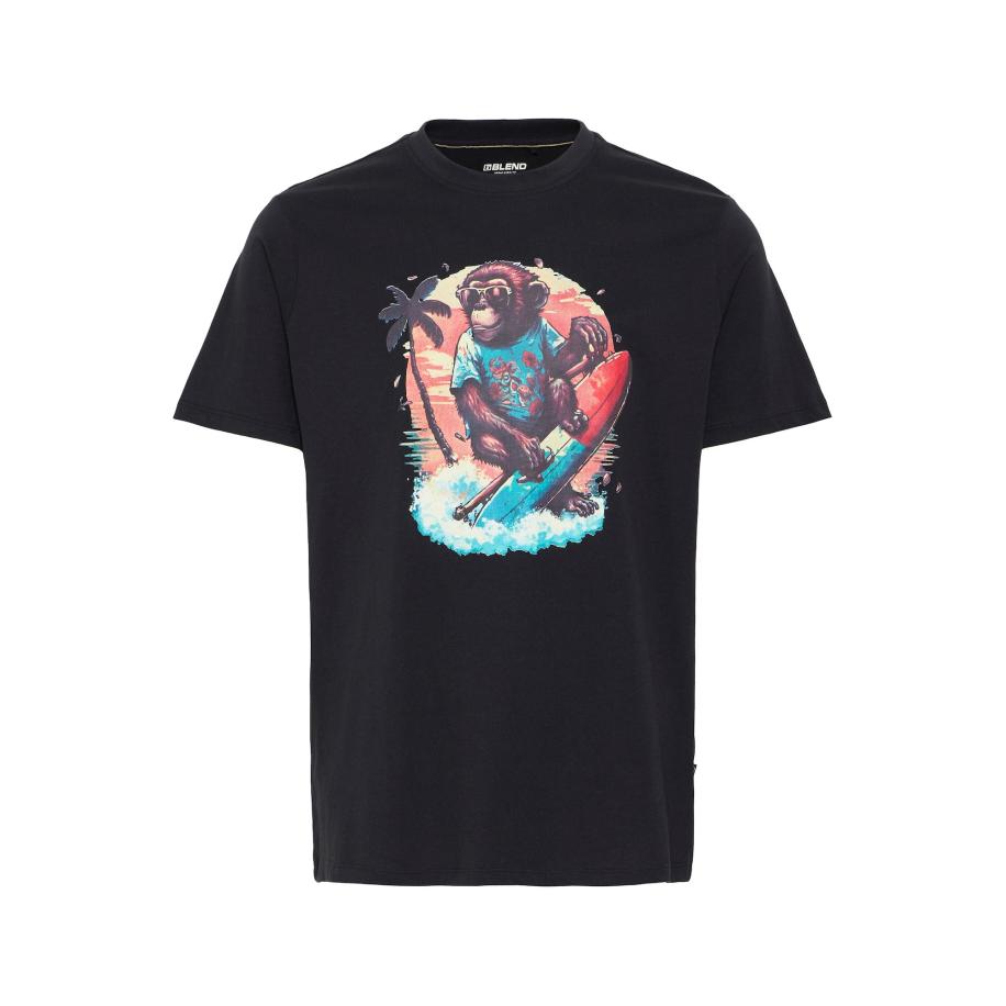 Blend BLEND Shirt BHJessy azuur / bruin / lichtrood / zwart -