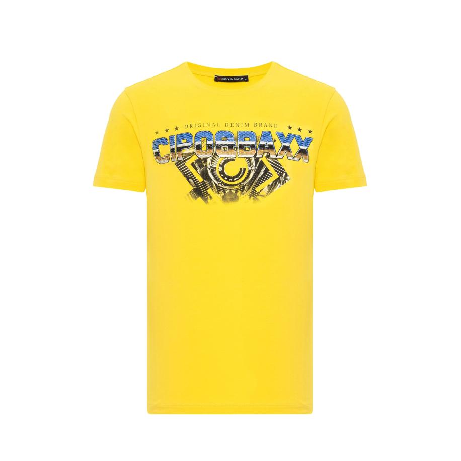 Cipo & Baxx CIPO & BAXX Shirt blauw / geel / zwart -