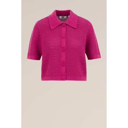 WE Fashion Dames gehaakt vest - Regular fit - Roze - Katoen - Maat: XXL