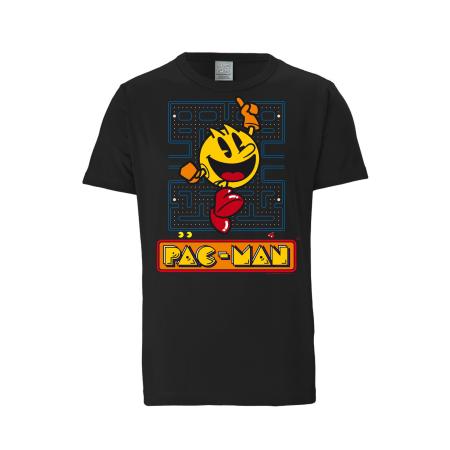 Logoshirt LOGOSHIRT Shirt Pac-Man blauw / geel / oranje / rood / zwart