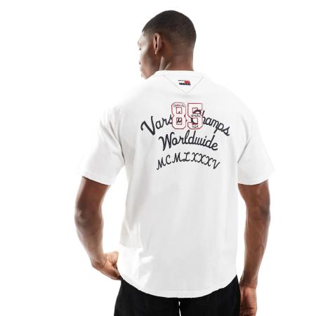 Tommy Jeans - T-shirt met logo in gebroken wit