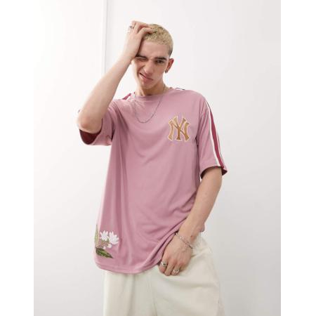 New Era - NY Yankees {0}forty - T-shirt met bloemenborduursel in roze