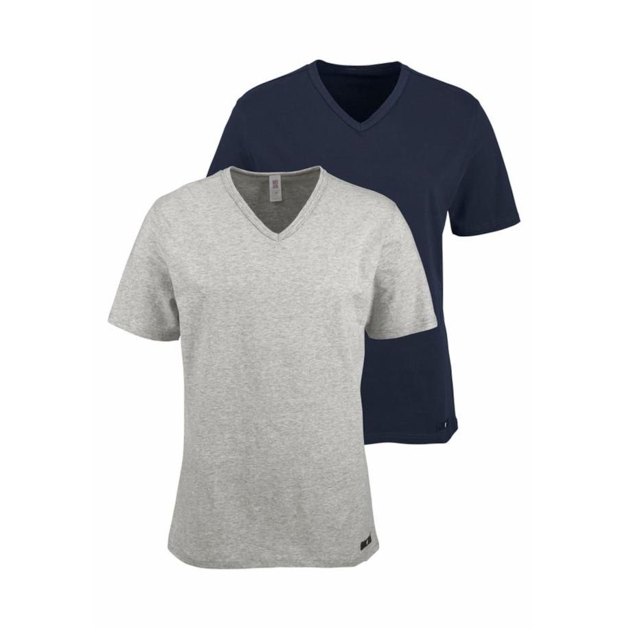 H.I.S H.I.S Shirt marine / grijs gemêleerd -