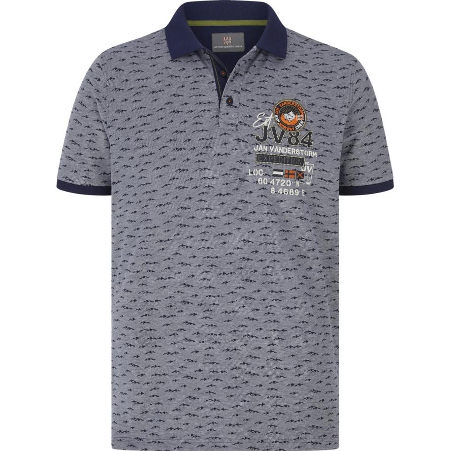 jan vanderstorm Jan Vanderstorm Shirt Halvesen lichtblauw / donkerblauw / wit -