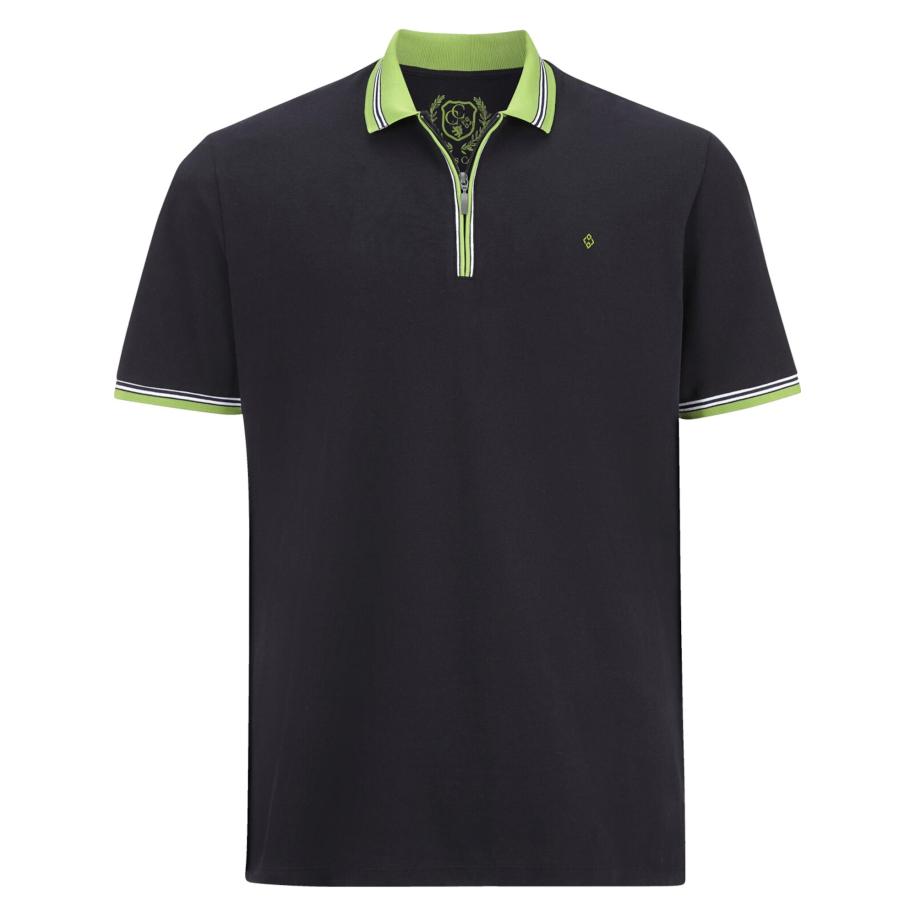 Charles Colby Charles Colby Shirt Earl Pat kobaltblauw / lichtgroen / wit -