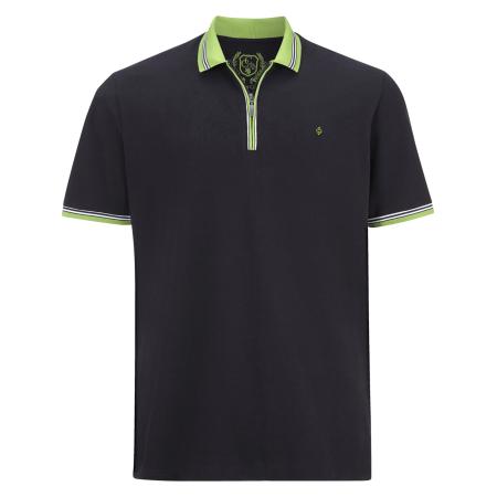 Charles Colby Charles Colby Shirt Earl Pat kobaltblauw / lichtgroen / wit