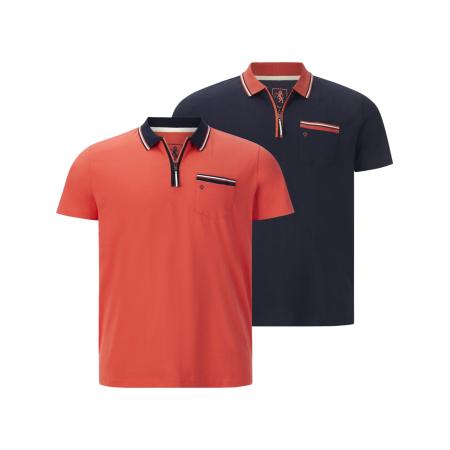 Charles Colby Charles Colby Shirt Earl Lenn navy / pastelrood / wit