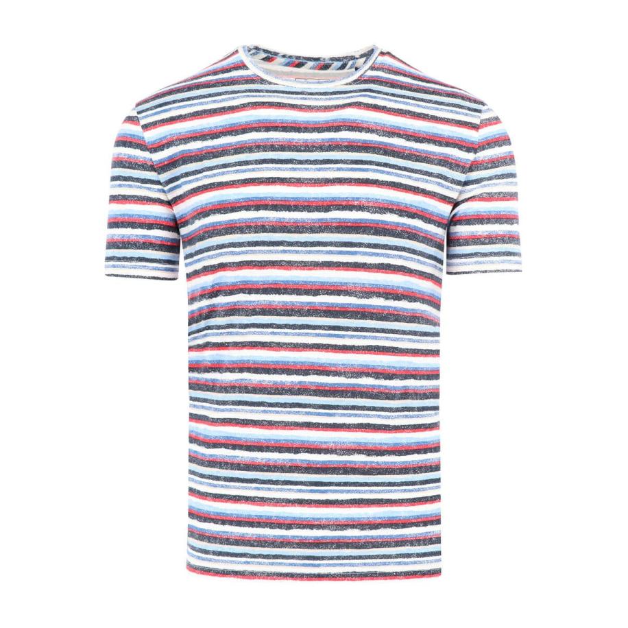 Marvelis Casual T-Shirt ronde hals marine, Bedrukt Blauw