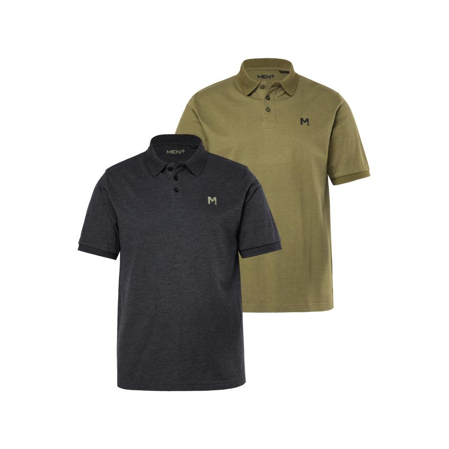 men plus Men Plus Shirt donkergrijs / olijfgroen -