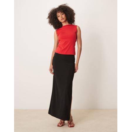 Abercrombie & Fitch Top met blote gedrapeerde rug en lange pasvorm in rood