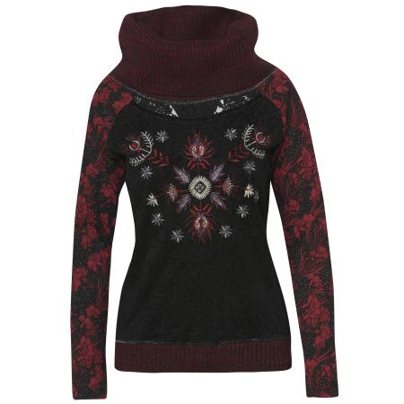 KOROSHI KOROSHI Shirt rood / bordeaux / zwart / wit