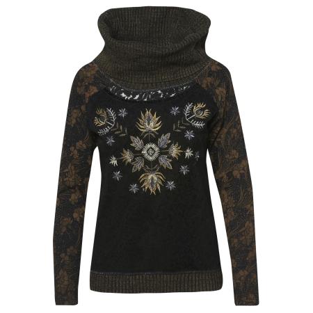 KOROSHI KOROSHI Shirt kaki / oranje / wit