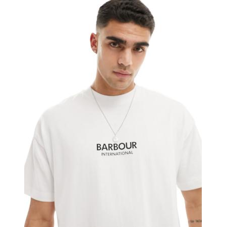 Barbour International - Formula - Oversized T-shirt in wit, exclusief bij ASOS