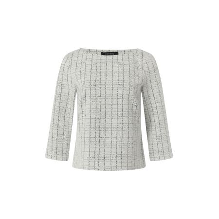 COMMA Shirt lichtgrijs / zwart