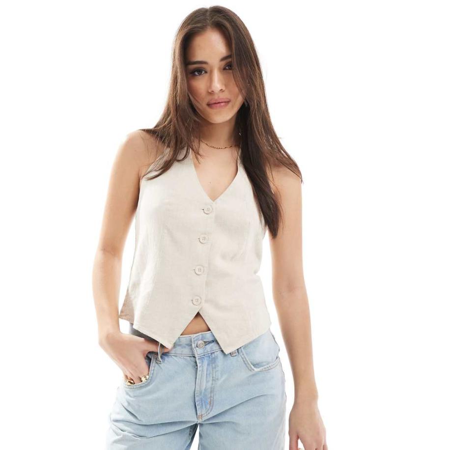 Hollister Gilettop met halternek in lichtbeige-Neutraal Multicolor