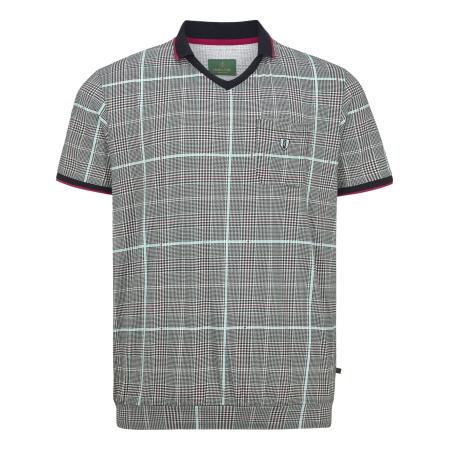 Charles Colby Charles Colby Shirt Earl Stirling lichtblauw / robijnrood / zwart / wit