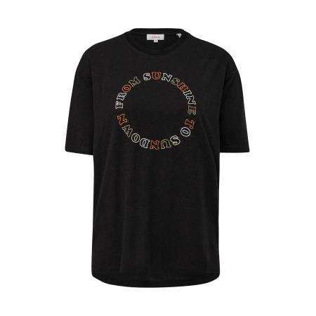 s.Oliver Shirt lichtblauw / olijfgroen / oranje / zwart