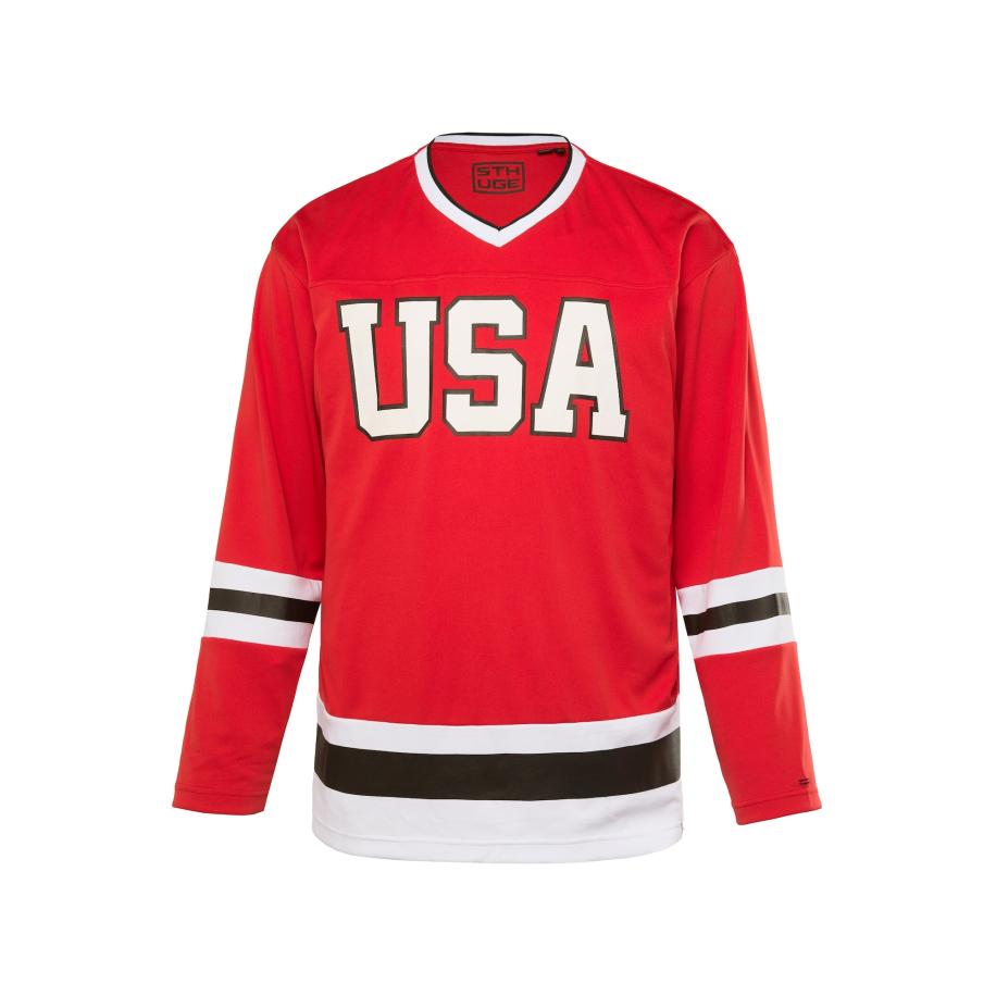 STHUGE STHUGE Shirt vuurrood / zwart / wit -