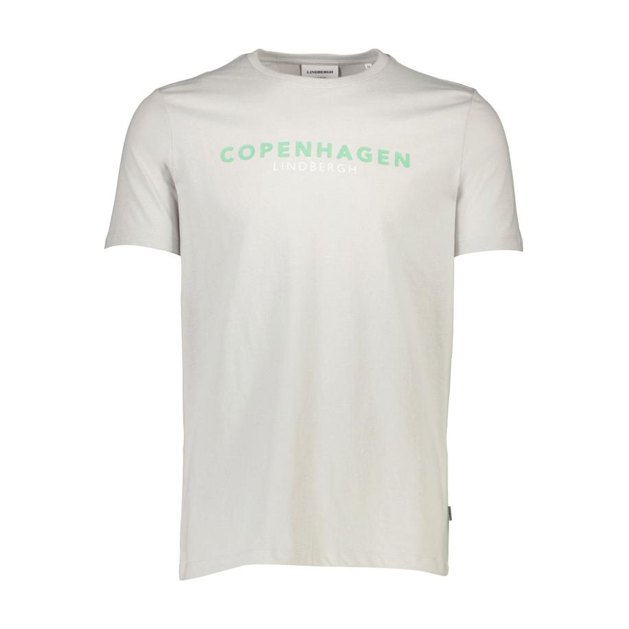 Lindbergh T-Shirt ronde hals grijs, Bedrukt Grijs