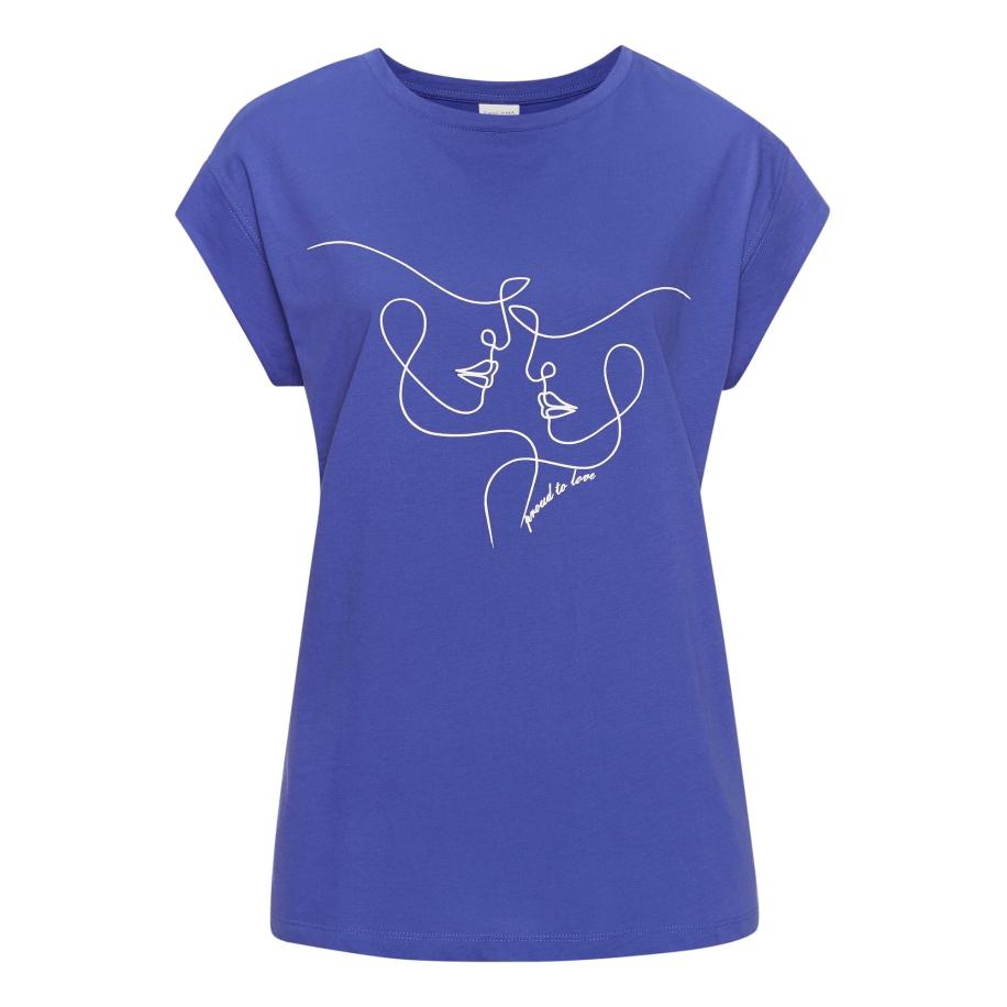 Lascana LASCANA Shirt donkerblauw / wit -